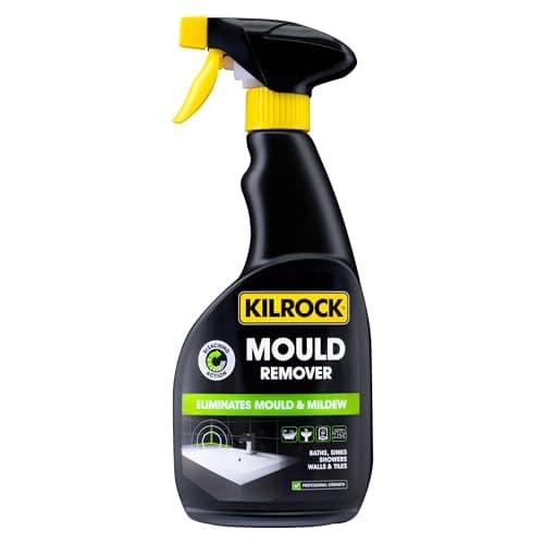 Image of Kilrock Mould Remover Spray 500ml - Eliminates Mould & Mildew - Removes Mould from Tiles, Walls, Ceilings, Bathrooms, Kitchens, Basements, Balconies, Saunas, Sheds, Plant Boxes and Garden Ornaments