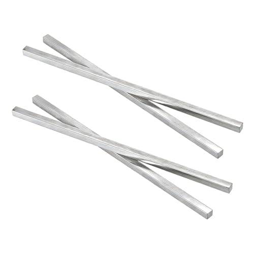 Image of Awclub 4 Pcs Square Steel Key Stock, 10mm x 10mm x 12" Metal Bars, Cold-Drawn 45# Steel, Precision Key Stock for Shaft Keyways in Motors and Machinery & DIY Projects