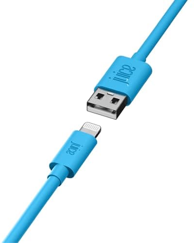 Image of Juice Apple iPhone 11, Pro, iPhone X, Xr, iPhone 8, 7, 6, SE, iPad Lightning, Charge & Sync Cable, 2m, Aqua