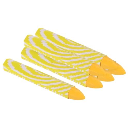 Image of PATIKIL Lumber Marking Crayons, 6 Pack 4"x0.55" Hex Wax Tire Marker Crayons Yellow
