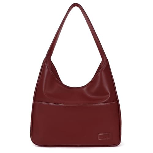 Image of ACUYE Leather Tote Bag for Women Large Slouch Hobo Bags Shoulder Purse Work Travel Tote Handbag