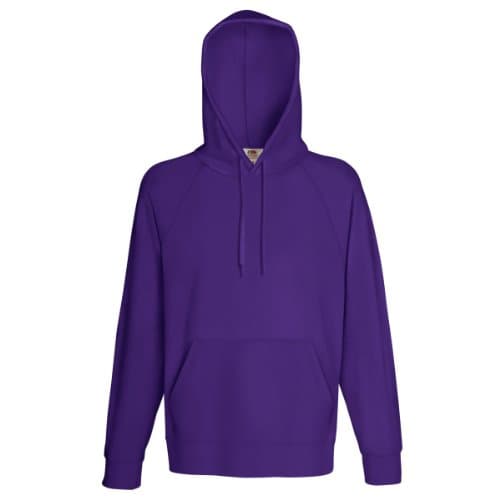 Image of Fruit Of The Loom Men's Lightweight Hooded Sweatshirt - Purple - S