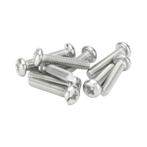Image of M6 (6mm x 30mm) Pozi Pan Head Machine Screws - BZP Steel (Pack of 20)
