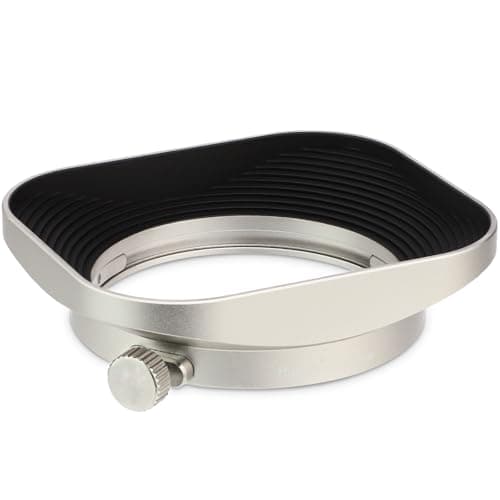Image of Haoge LH-F48W Square Metal Lens Hood Shade for Olympus M.ZUIKO Digital 17mm f1.8 Lens replace LH-48B Silver