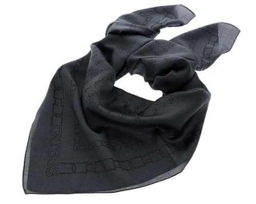 Image of GUESS Kefiah Scarf Coal Logo anthracite