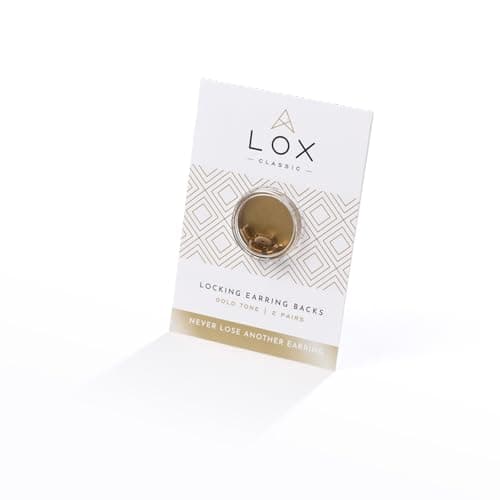 Image of LOX Women's Secure Earring Backs - for All Types of Earrings - Easy to Adjust, Hypoallergenic, Safe and Easy to Use Earring Backs - 2 Pairs - Gold