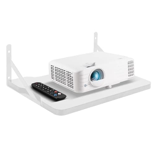 Image of BEARUT White Small Projector Shelf Wall Mount Router Floating Shelf Modem Cable Box Projector Mount Holder by MDF