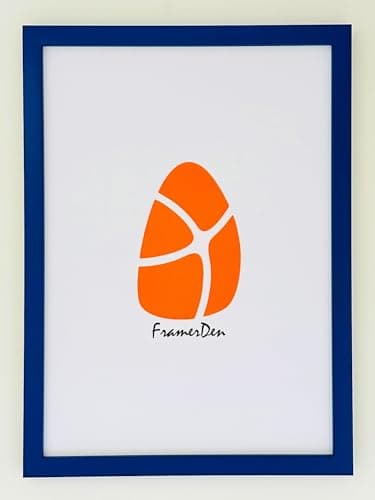 Image of FramerDen® A4 Dark Blue Poster Picture Frame Fits 21 x 29.7 cm Size Poster Photo Artwork Print, Portrait & Landscape Wall Mountable & Tabletop, Perspex Front and MDF backing
