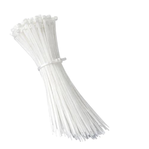 Image of White Nylon Cable Ties 150 (150 mm × 2.5 mm) 6 Inch NCS35® Heavy Duty, Self-Locking, UV Resistant, Multi-Purpose Plastic Cable Managment Tie Wraps 8 kg Tensile Strength for Electrical,Nylon Zip Ties