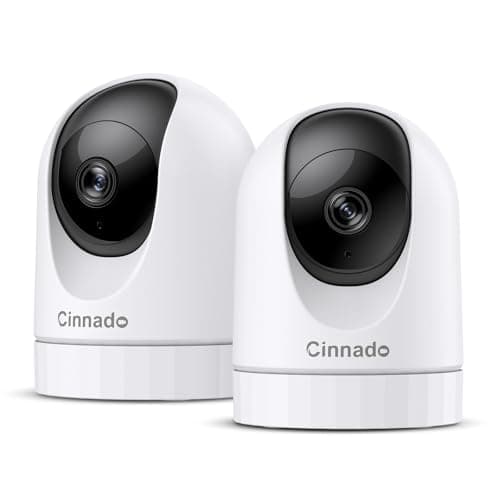 Image of Cinnado WiFi Cameras House Security - 2K Indoor CCTV Baby Monitor Camera for Home Security Wireless 360°, Motion Tracking, Smart Siren, IR Night Vision, D1, 2 Pack