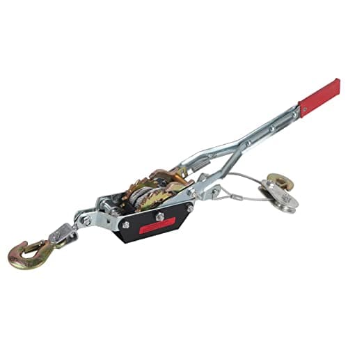Image of 2/4T Come Along Winch Puller, Cable Ratchet Winch Pulley Hoist Heavy Duty Cable Ratchet Power Puller Tool with 2 Hooks for Lifting Pulling Construction Building (4T)