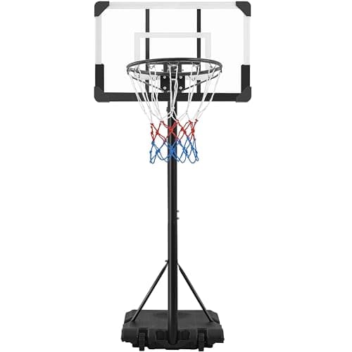 Image of Yaheetech Portable Basketball Stand Height Adjustable Basketball Hoop Net Stand for Indoor & Outdoor w/ 28inch Backboard