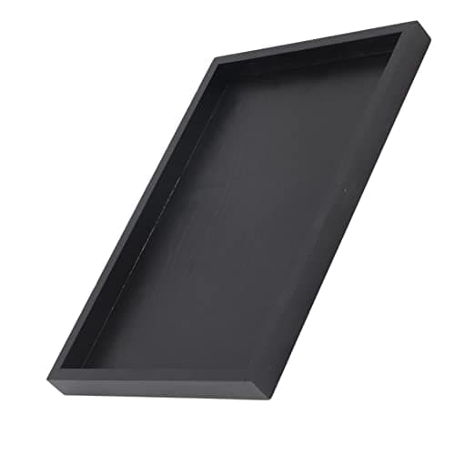 Image of Culnflun Black Rectangular Wooden Tea Tray, 22 * 12 * 2cm/25 * 18 * 2cm/30 * 20 * 2cm, Solid Wood Rectangular Tea And Coffee Tray Suitable For Restaurants and Homes (30 * 20 * 2cm)
