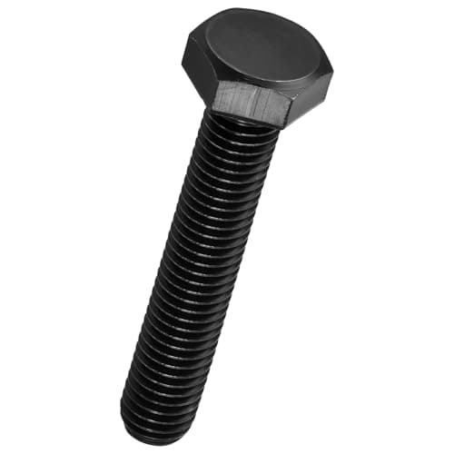 Image of Kozelo 2 Pcs Hex Head Screws Bolts - [M8-1.25x50] Carbon Steel Grade 10.9 Fully Threaded Hex Tap Metric Hexagon Head Machine Bolts Left Hand External Hex Drive, Black