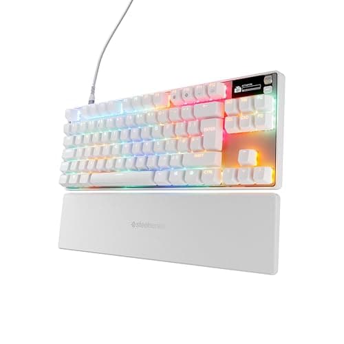 Image of SteelSeries Apex Pro TKL Gen 3 - White Gaming Keyboard - Adjustable Hall Effect Switches; OmniPoint 3.0 - Game-Ready Presets - Rapid Trigger, Protection Mode, Rapid Tap/SOCD - English QWERTY