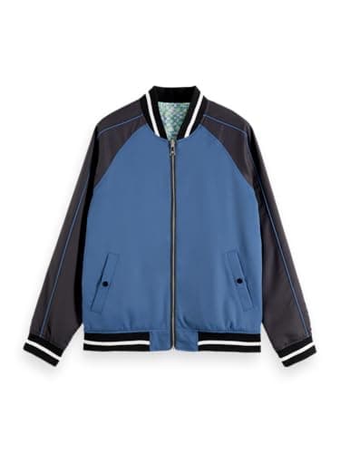 Image of Scotch & Soda Men's Reversible Bomber Jacket, Luna Ditsy Green AOP 401,