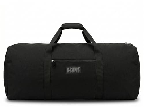 Image of Heavy Duty Cargo Duffel Large Sport Gear Drum Set Equipment Hardware Travel Bag Rooftop Rack Bag, Black, 36" x 17" x 17", Basic