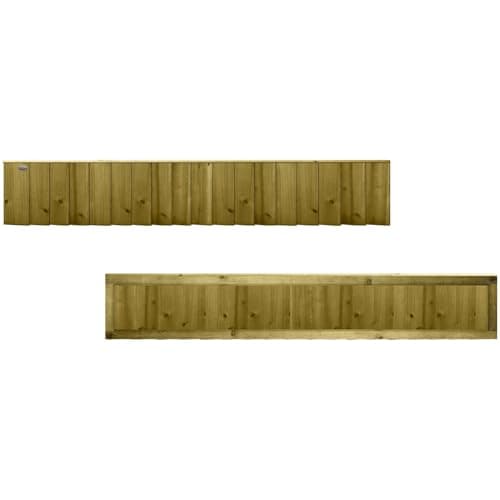 Image of Flat Top Feather Edge Fence Panel, 6ft x 1ft Fully Framed Wooden Topper Extension | Heavy Duty Treated Closeboard Fencing, Ideal for Any Garden Perimeter (Wide: 182cm x High: 30cm)