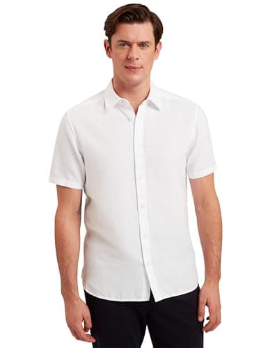Image of Ted Baker London ZEFRE-SS Regular Linen Shirt, White
