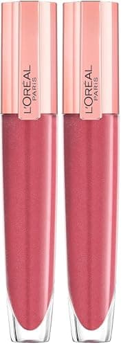 Image of L'Oréal Paris Lip Gloss, Plumping and Hydrating, with Hyaluronic Acid and Collagen Complex, Glow Paradise Balm-In-Gloss, 404 I Assert, 7 ml (Pack of 2)