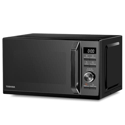 Image of Toshiba Black Microwave 20 Liter Digital 800W Microwave Oven with 1000W Grill, Combination compact with 5 Power Levels, 8 Auto Menus, Grill, Combi, Digital Clock, Mirror Door Finish, MW3-AG20PF(MB)