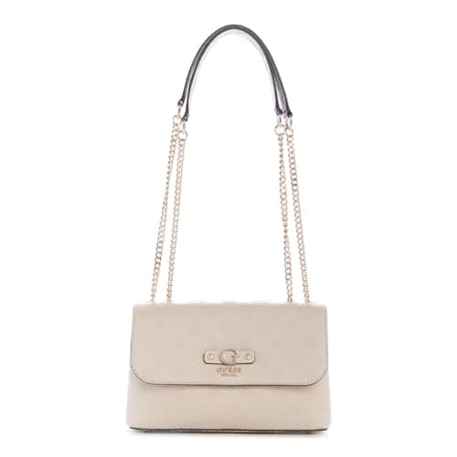 Image of GUESS DITA Convertible Crossbody Flap, Light Taupe Logo, One Size, Dita Convertible Crossbody Flap