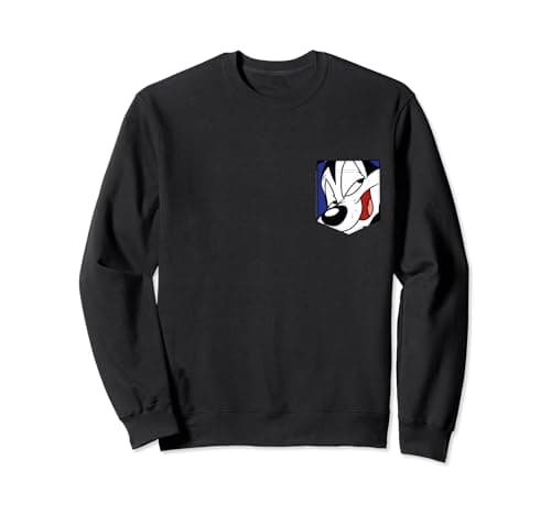 Image of Looney Tunes Pepe Le Pew Face Faux Pocket Sweatshirt