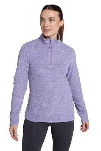 Image of Mountain Warehouse Snowdon Womens Fleece Top - Warm Ladies Pullover, Lightweight Sweater, Half Zip, Breathable & Quick Drying - Spring Summer, Walking, Travel Lilac Women's Size 6