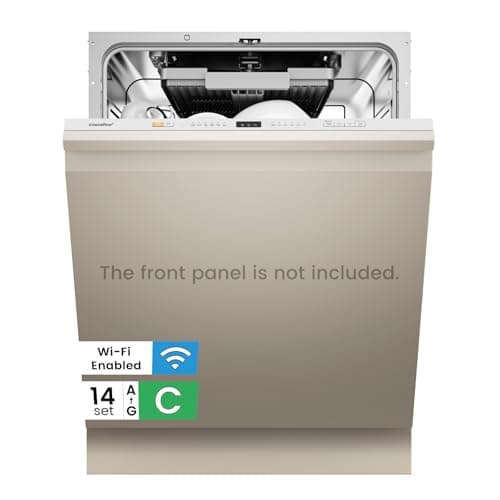 Image of COMFEE' Fully Integrated Dishwasher with 14 Place Settings, Wi-Fi Connected, 47dB Low Noise, Built-in Dishwasher with Rapid Wash, Half-load, Auto Door Open Drying-CDWPF1415P-UK