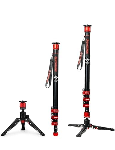 Image of IFOOTAGE Monopod Cobra 3 A180F, 71" Aluminum Camera Monopod with Feet, Telescopic Video Mono pod Compatible with Sony Canon Nikon DSLR Cameras, Payload 17.6lb