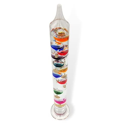 Image of Multi Coloured 10 Bulb Galileo Thermometer 44cm Glass