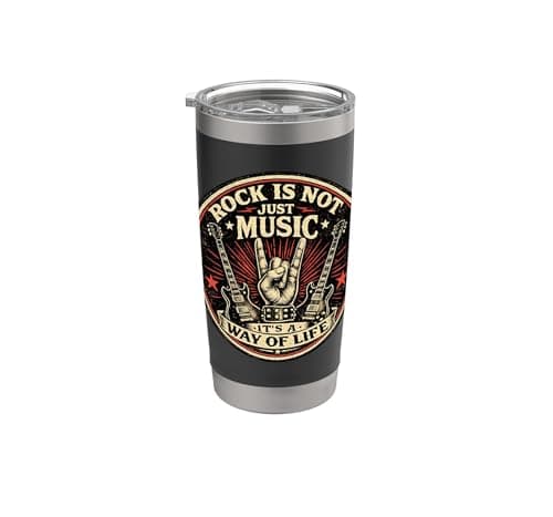 Image of Rock and Roll Lifestyle Design Guitar Player Stainless Steel Insulated Tumbler