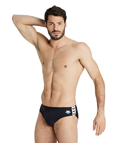 Image of Arena Men's Icons Solid Swim Briefs, Black, 34 UK