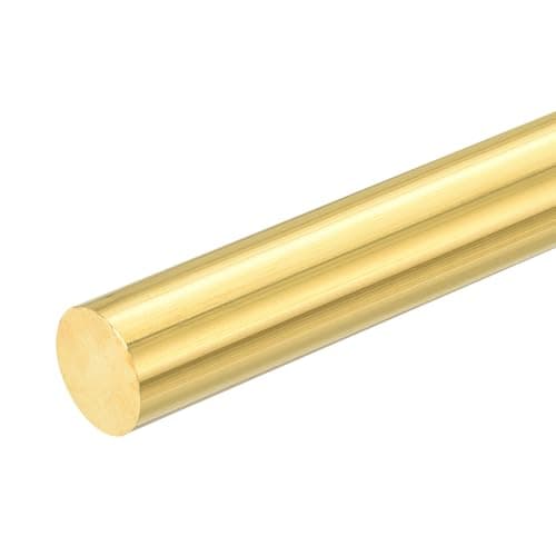 Image of sourcing map 1 Pcs 25/32"(20mm) Dia Brass Solid Round Rod, 4"(102mm) Length H62 Brass Lathe Bar Stock Round Brass Rod for DIY Crafts Industry Construction