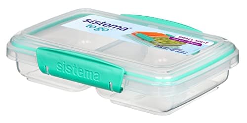 Image of Sistema Small Split TO GO Food Storage Container | 350 ml | Lunch Box with Compartments | BPA-Free | assorted colors