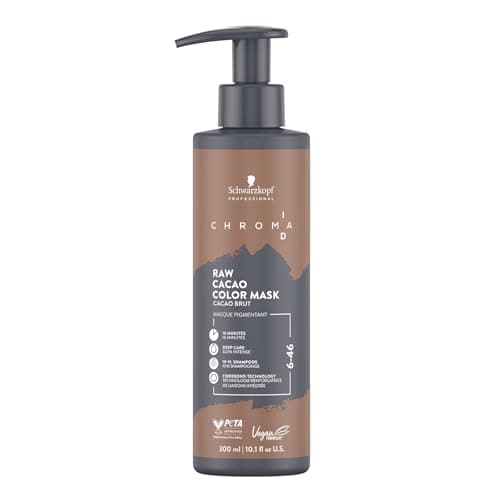 Image of Schwarzkopf Professional CHROMA ID Bonding Color Mask Semi Permanent Mix And Tone Color System Toning Enhancing Refreshing Intense Care Deep Conditioning Shine Vegan Formula 6-46 Raw Cacao 300 ml