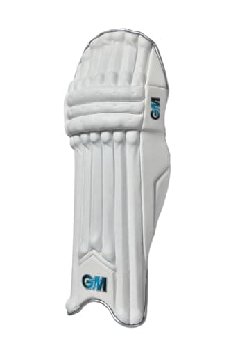 Image of Gunn & Moore GM Cricket Batting Pads | Diamond 606 | Traditional Cotton & Cane | Junior Right Handed - 13.75" | Approx Weight 1.39 kg | 1 Pair | White
