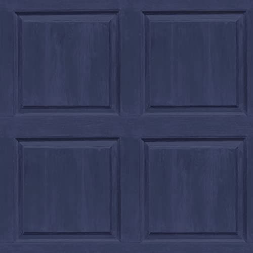 Image of Arthouse Navy Blue Washed Panel Wallpaper - Faux Paneling Effect - Visible Wood Grain Effect - Easy to Install - Paste The Paper - Feature Wall or Full Room Very On-Trend - 909601