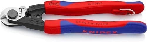Image of KNIPEX Wire Rope Cutter Forged with Multi-Component Grips, with Integrated Tether Attachment Point for a Tool Tether 190 mm, 95 62 190 T