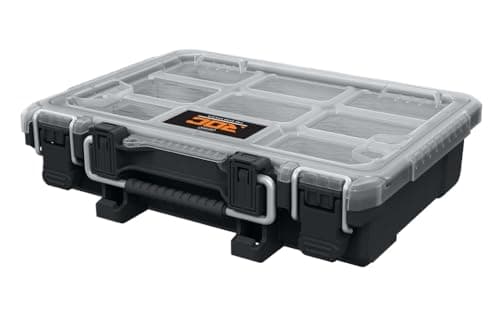 Image of Keter ROC Pro Gear Heay Duty Half Organiser, 25 Year Warranty, Removable Bins, Stackable, Lightweight, Durable, IP65 Water Resistant, Black