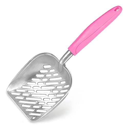 Image of SunGrow Cat Litter Scoop, Life Transforming Cat Scooper, Reduces Hand Fatigue, Saves Clear Litter, Use with Small Litter Type, Makes Scooping Faster and Easier, Pink, 1 pc