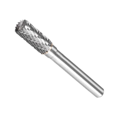 Image of CoCud Tungsten Carbide Rotary Burrs File, 1/4" Shank 8mm Dia, Double Cut Cylinder Shape Rotary Burrs Tool - (Applications: for Metal Carving)