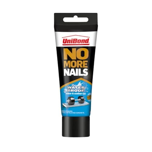 Image of UniBond No More Nails Waterproof, Heavy-Duty Mounting Adhesive, Strong Glue for Mirrors, Wood, Ceramic, Metal etc., No Nails Instant Grab Adhesive Indoor & Outdoor, 1 x 340g Tube