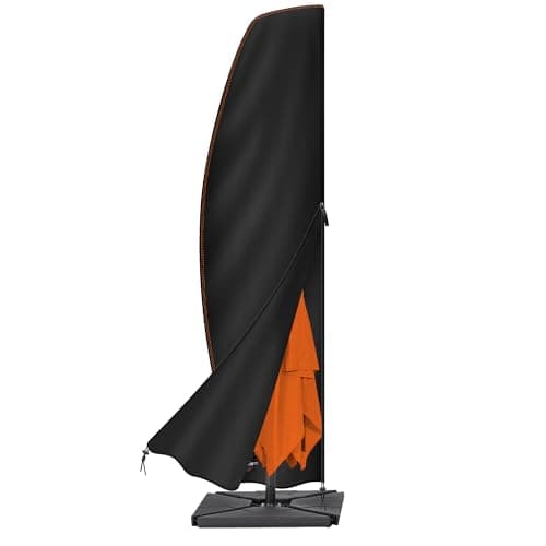 Image of Enzeno Waterproof Patio Umbrella Cover,265x70x40/50cm for Outdoor Garden Parasols,210D Oxford Fabric with Zipper,Anti-UV & Windproof