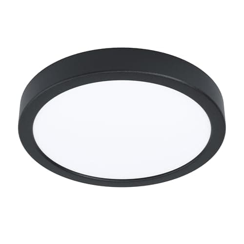 Image of Eglo LED Outdoor Ceiling Light Argolis 2, outsode lamp for wall and Ceiling, Porch Lighting Made of Metal in Black and Plastic in White, Warm White, IP44, ⌀ 28.5 cm