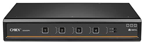 Image of Vertiv Avocent Cybex SC900 Secure Desktop KVM Switch, Dual Head Monitor, 4 Port, Universal and DPP, USB-C, Common Access Card (CAC), NIAP Version 4.0 Certified, TAA Compliant (SC945DPH-400)