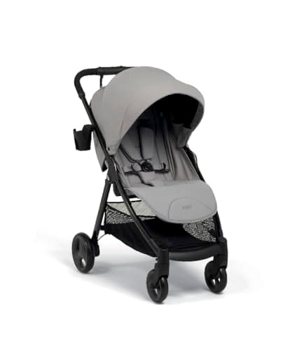 Image of Mamas & Papas Armadillo Folding Pushchair with Compact One Hand Fold, Lockable Wheels & Spacious Adjustable Hood, Chalk (Grey)