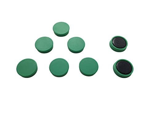 Image of Pack of 12 Green Round Flat Magnets - 24mm Whiteboard Office Fridge - by Janrax