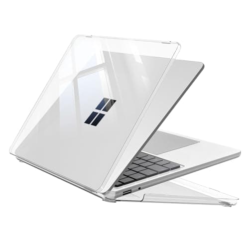 Image of FINTIE Case for 13 Inch Microsoft Laptop (2025) Model 2095 - Ultra Slim Snap-on Hard Back Shell Full Corner Protection Clear Cover, Crystal Clear