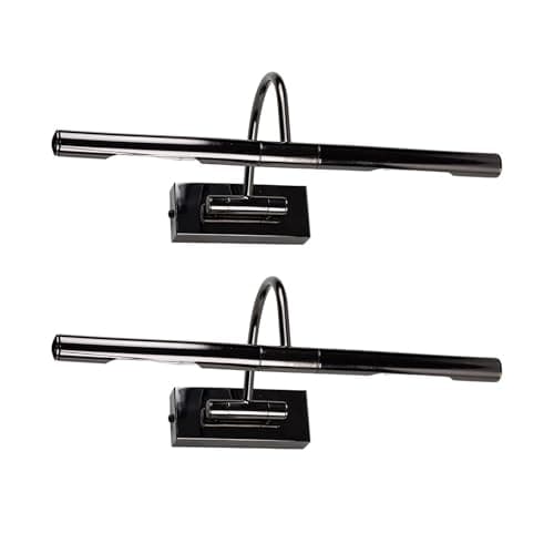 Image of MiniSun | Capri Adjustable Black Chrome Mains Powered Display Wall Lights | Hardwired Picture & Display Lights, Home Décor & Improvement Essential | Set of 2 | Mains Wired
